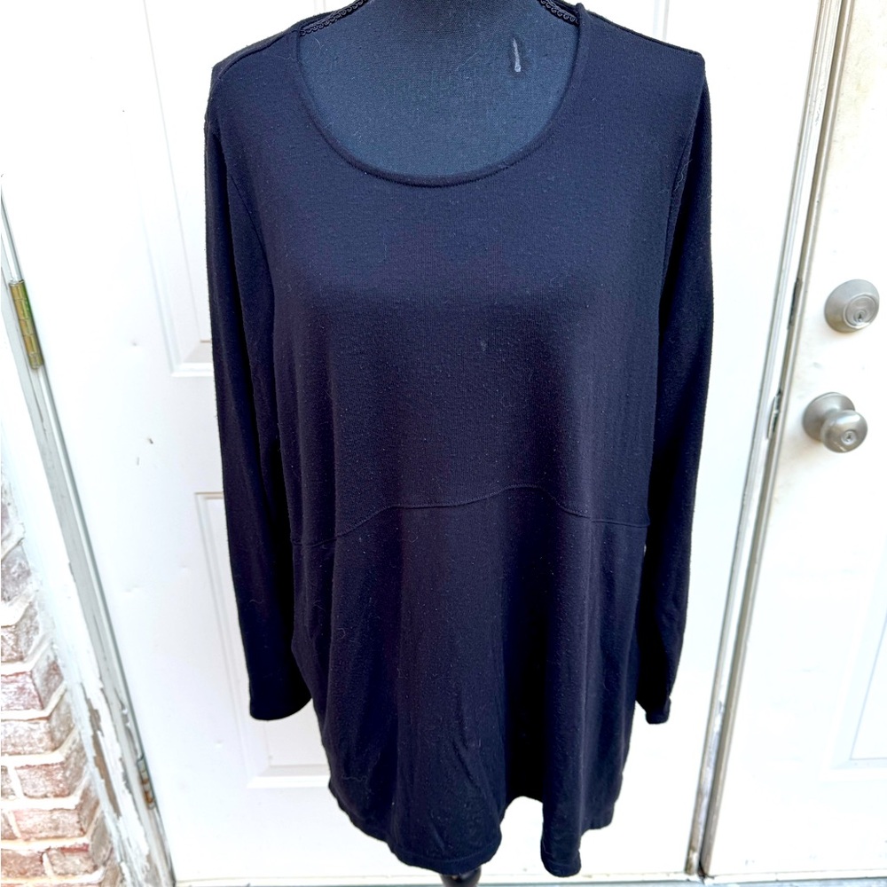 B.L.E.U., Long Sleeve, Tunic, Black, Size 1X